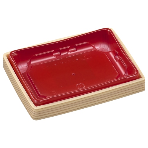 エフピコ 太巻寿司専用折箱容器　本体 WUS-M1大ハーフ 柾目赤 30枚/袋（ご注文単位18袋）【直送品】