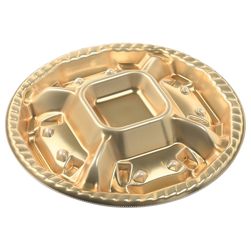 エフピコ オードブル容器　シェルトプラッター　本体 丸20浅 金 25枚/袋（ご注文単位12袋）【直送品】