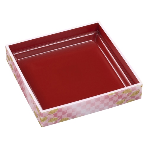 エフピコ 折箱　WPS-角　本体 214-214　V 市松春扇 15枚/袋（ご注文単位9袋）【直送品】