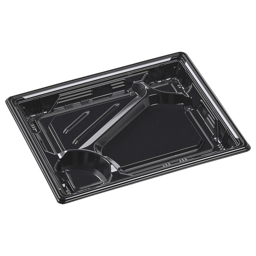 エフピコ 弁当容器 MSDフレーム 本体 24-19-1 黒 50枚/袋(ご注文単位12袋)【直送品】