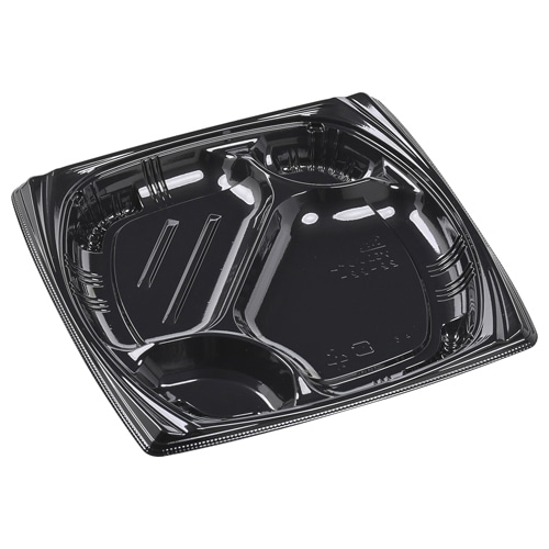 エフピコ 弁当容器 MSDプライム 本体 22-22-1 黒 50枚/袋(ご注文単位8袋)【直送品】