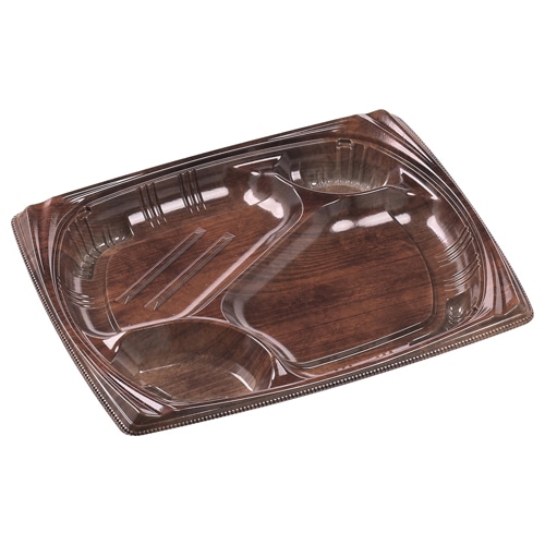 エフピコ 弁当容器 MSDプライム 本体 24-19-1 グリルウッド 50枚/袋(ご注文単位12袋)【直送品】