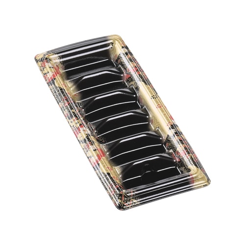 エフピコ 寿司容器 元助 本体 28-11細巻 京雅黒 100枚/袋(ご注文単位10袋)【直送品】