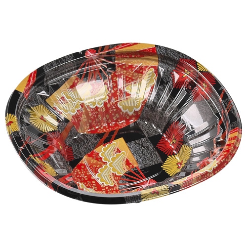 エフピコ 丼容器　MSDリーゾ　本体 16（41） 扇市松黒 50枚/袋（ご注文単位18袋）【直送品】