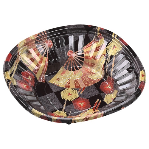 エフピコ 丼容器　MSDリーゾ　本体 18（41） 扇市松黒 50枚/袋（ご注文単位18袋）【直送品】