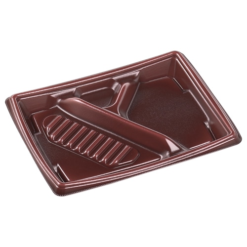 エフピコ 弁当容器 MFPかすが 本体 24-18-1 エンジ 50枚/袋(ご注文単位12袋)【直送品】