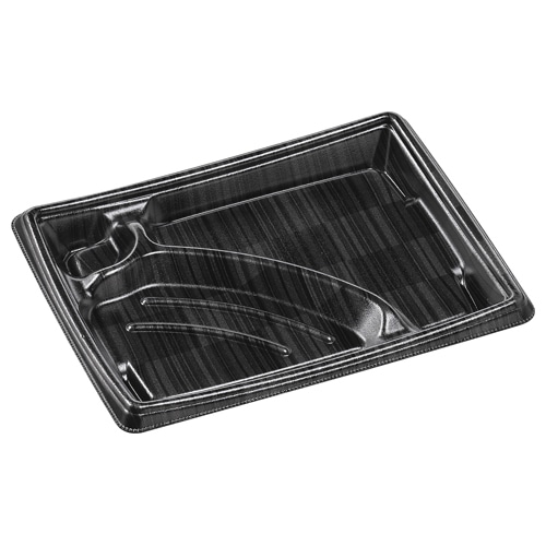 エフピコ 弁当容器 MFPかすが 本体 24-18-3 ロッド黒 50枚/袋(ご注文単位12袋)【直送品】