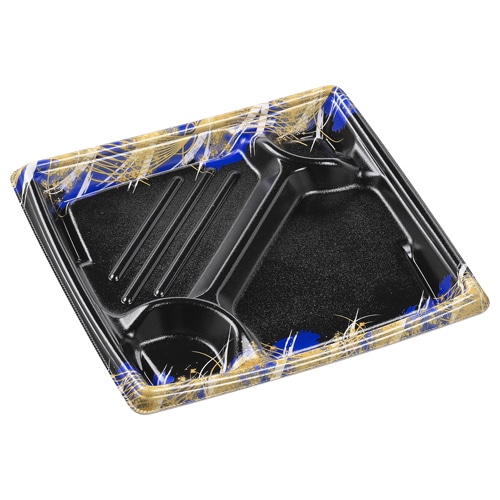 エフピコ 弁当容器 MFPかすが 本体 23-23-1 なみ風青 50枚/袋(ご注文単位8袋)【直送品】