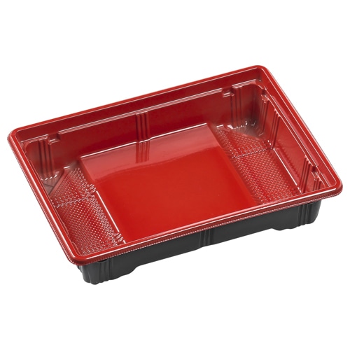 エフピコ お重容器　MSDこはく重　本体 18-13 赤黒 50枚/袋（ご注文単位20袋）【直送品】