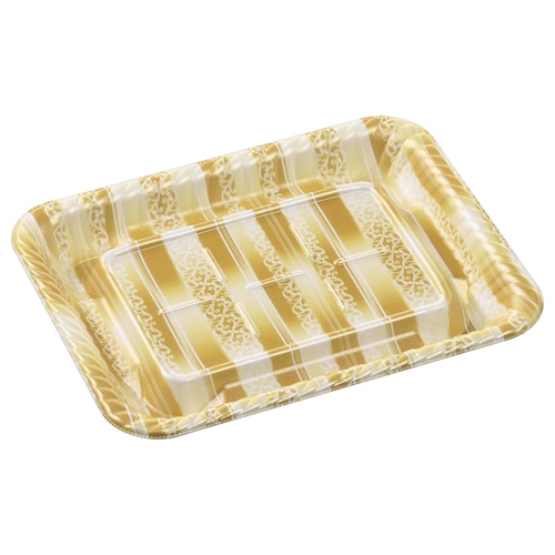 エフピコ オードブル容器　MFPティアラ角台　本体 25-19 レア金 50枚/袋（ご注文単位12袋）【直送品】