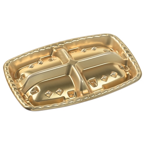 エフピコ オードブル容器　シェルト角　本体 28-19 金 30枚/袋（ご注文単位16袋）【直送品】