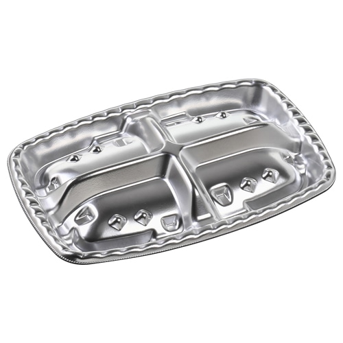 エフピコ オードブル容器　シェルト角　本体 28-19 銀 30枚/袋（ご注文単位16袋）【直送品】