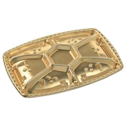 エフピコ オードブル容器　シェルト角　本体 39-28 金 10枚/袋（ご注文単位15袋）【直送品】