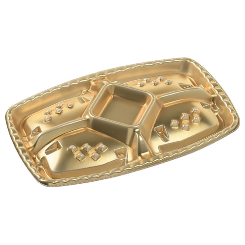 エフピコ オードブル容器　シェルト角　本体 36-23 金 10枚/袋（ご注文単位20袋）【直送品】