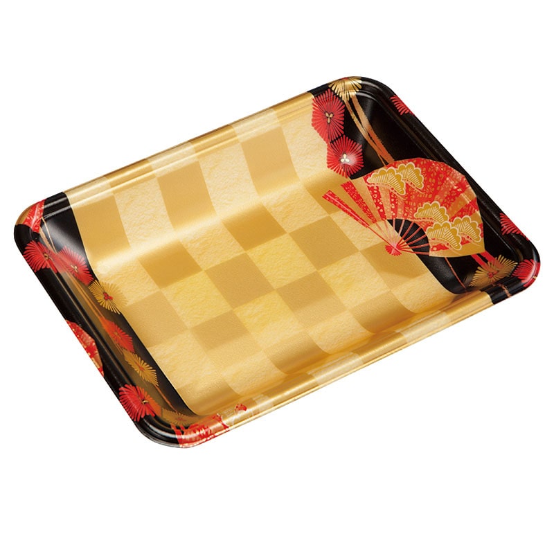 エフピコ 発泡トレー容器 FLB-A15-30 扇市松金 100枚/袋(ご注文単位18袋)【直送品】