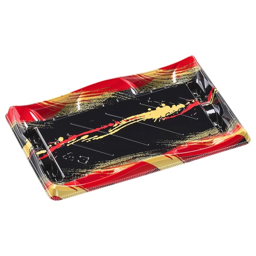 エフピコ 寿司容器 輝皿 本体 2-4 かみ風赤 50枚/袋(ご注文単位18袋)【直送品】