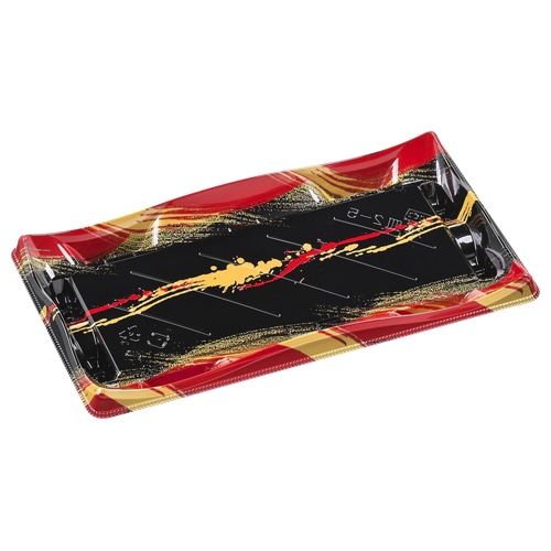 エフピコ 寿司容器 輝皿 本体 2-5 かみ風赤 50枚/袋(ご注文単位16袋)【直送品】