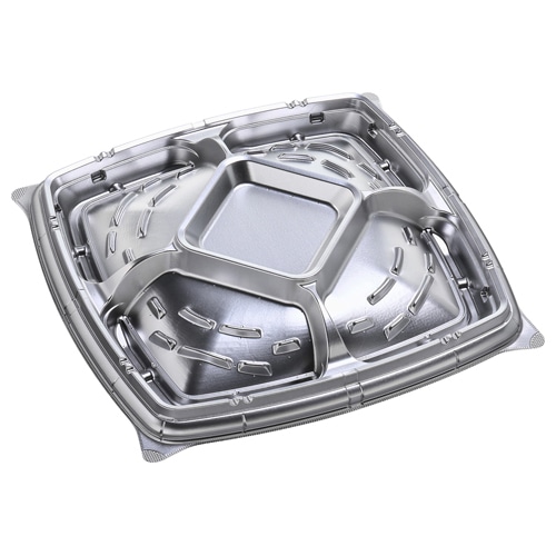 エフピコ オードブル容器　シャトープラッター　本体 角40 銀 10枚/袋（ご注文単位20袋）【直送品】