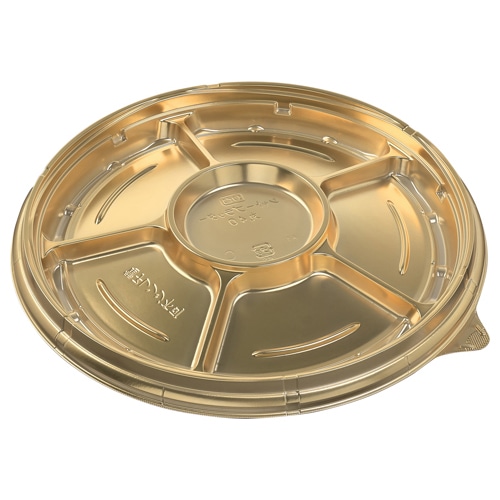 エフピコ オードブル容器　シャトープラッター　本体 丸40 金 10枚/袋（ご注文単位15袋）【直送品】