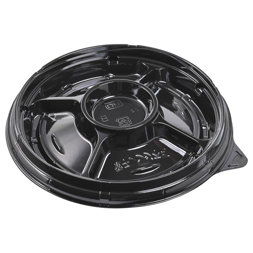 エフピコ オードブル容器 シャトープラッター 本体 丸20 黒 25枚/袋(ご注文単位12袋)【直送品】