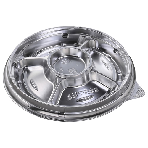 エフピコ オードブル容器 シャトープラッター 本体 丸20 銀 25枚/袋(ご注文単位12袋)【直送品】