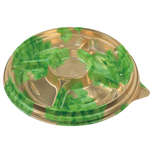 エフピコ オードブル容器 シャトープラッター 本体 丸20 金リーフ 25枚/袋(ご注文単位12袋)【直送品】