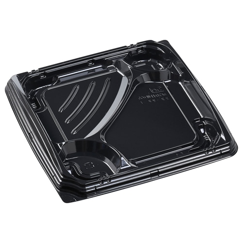 エフピコ 弁当容器 MSD竹皿膳 本体 22-22-1 黒 50枚/袋(ご注文単位8袋)【直送品】