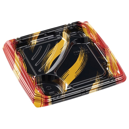 エフピコ 弁当容器 MSD竹皿膳 本体 22-22-1 はけ嵐赤 50枚/袋(ご注文単位8袋)【直送品】