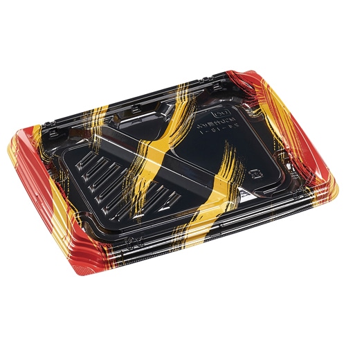 エフピコ 弁当容器 MSD竹皿膳 本体 24-18-1 はけ嵐赤 50枚/袋(ご注文単位12袋)【直送品】