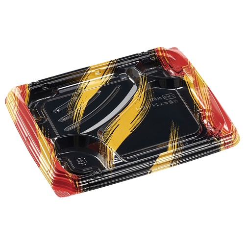 エフピコ 弁当容器 MSD竹皿膳 本体 24-19-1 はけ嵐赤 50枚/袋(ご注文単位12袋)【直送品】