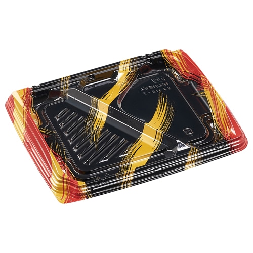 エフピコ 弁当容器 MSD竹皿膳 本体 24-19-2 はけ嵐赤 50枚/袋(ご注文単位12袋)【直送品】