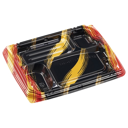 エフピコ 弁当容器 MSD竹皿膳 本体 24-19-3 はけ嵐赤 50枚/袋(ご注文単位12袋)【直送品】