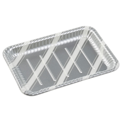 エフピコ オードブル容器 MFPティアラ角皿 本体 30-21 スラン銀 50枚/袋(ご注文単位8袋)【直送品】