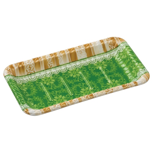 エフピコ オードブル容器 MFPティアラ角皿 本体 25-14 リラD緑 50枚/袋(ご注文単位12袋)【直送品】