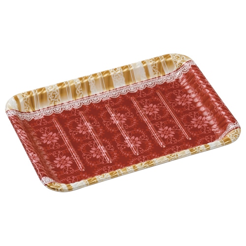 エフピコ オードブル容器 MFPティアラ角皿 本体 30-21 リラD赤 50枚/袋(ご注文単位8袋)【直送品】