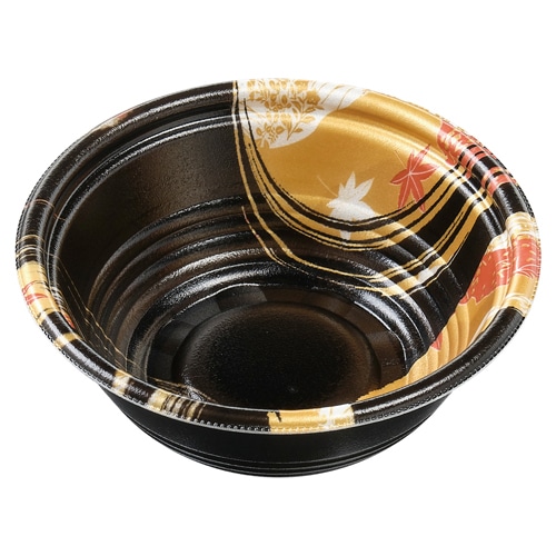 エフピコ 麺容器 MFPホット麺 本体 16(57) 風金黒 50枚/袋(ご注文単位16袋)【直送品】