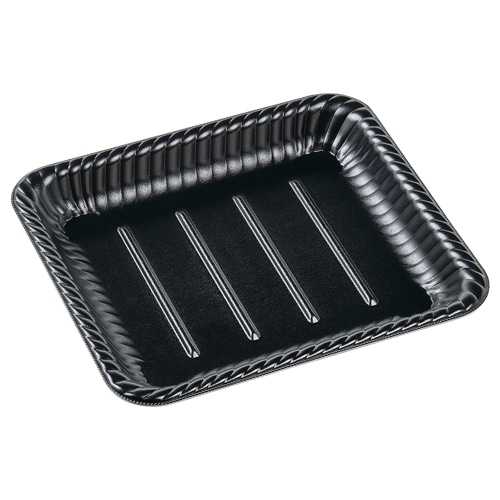 エフピコ オードブル容器 MFPティアラ角皿 本体 25-22 D黒W 50枚/袋(ご注文単位12袋)【直送品】