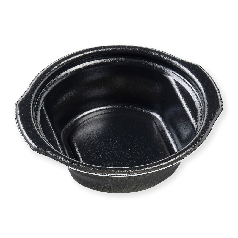 エフピコ 鍋型丼容器　MFPドリス鍋　本体 19-18（58）R 黒W 30枚/袋（ご注文単位18袋）【直送品】