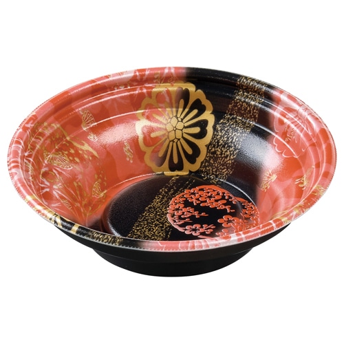 エフピコ 麺容器 MFPホット麺 本体 19(52)絞 幸楽赤黒 50枚/袋(ご注文単位12袋)【直送品】