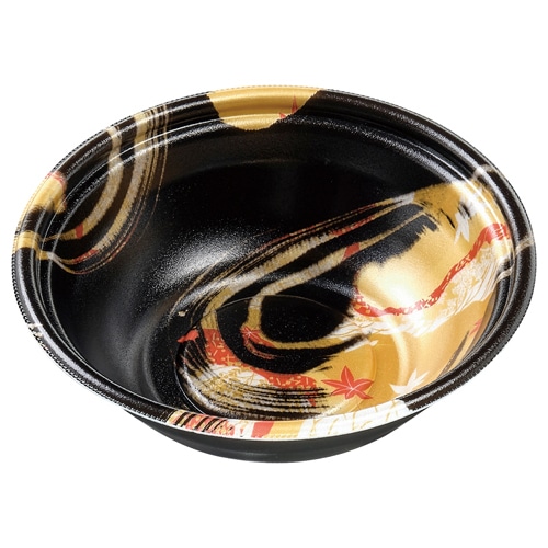 エフピコ 麺容器 MFPホット麺 本体 19(61)鉢 風金黒 50枚/袋(ご注文単位12袋)【直送品】