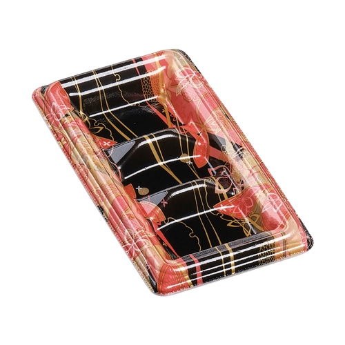 エフピコ 寿司容器　元助　本体 18-9（太巻3巻） はな舞赤 100枚/袋（ご注文単位15袋）【直送品】