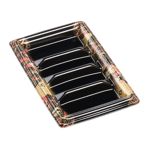 エフピコ 寿司容器　元助　本体 22-14（太巻8巻） 京雅黒 100枚/袋（ご注文単位8袋）【直送品】