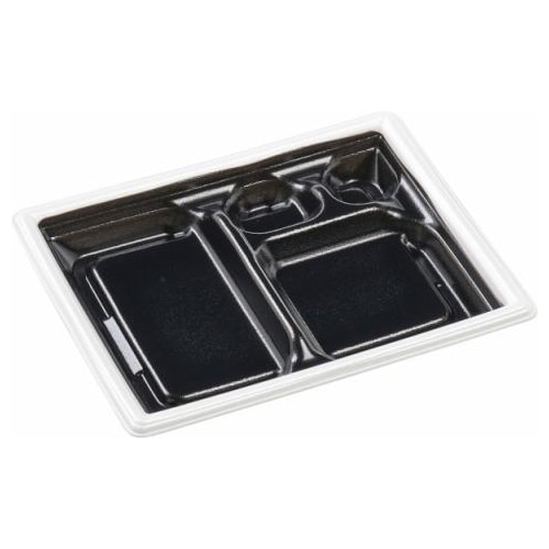 エフピコ 弁当容器　MFPモダン　本体 22-17-2 白フチ黒 50枚/袋（ご注文単位12袋）【直送品】