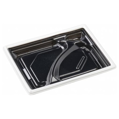 エフピコ 弁当容器　MFPモダン　本体 22-17-1 白フチ黒 50枚/袋（ご注文単位12袋）【直送品】