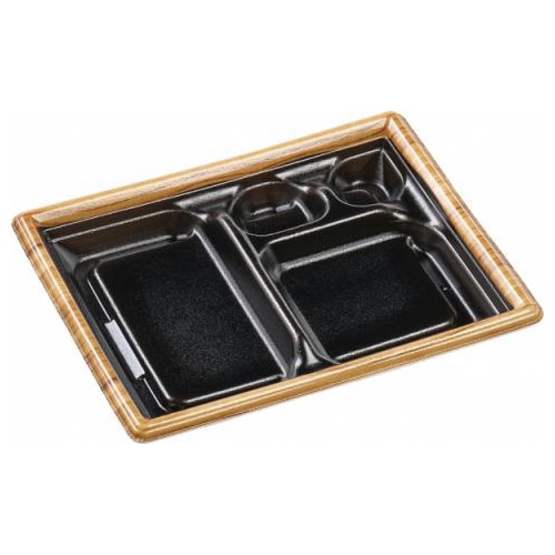 エフピコ 弁当容器　MFPモダン　本体 22-17-2 モクフチ黒 50枚/袋（ご注文単位12袋）【直送品】