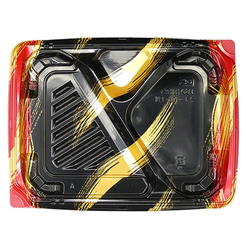 エフピコ 弁当容器　MSD竹皿膳　本体 24-18-1浅 はけ嵐赤 50枚/袋（ご注文単位12袋）【直送品】