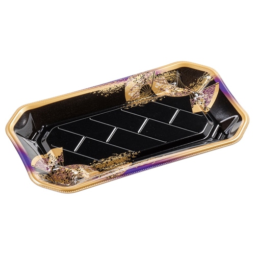 エフピコ 寿司容器　美彩　本体 2-5 金フチ扇紫 50枚/袋（ご注文単位16袋）【直送品】