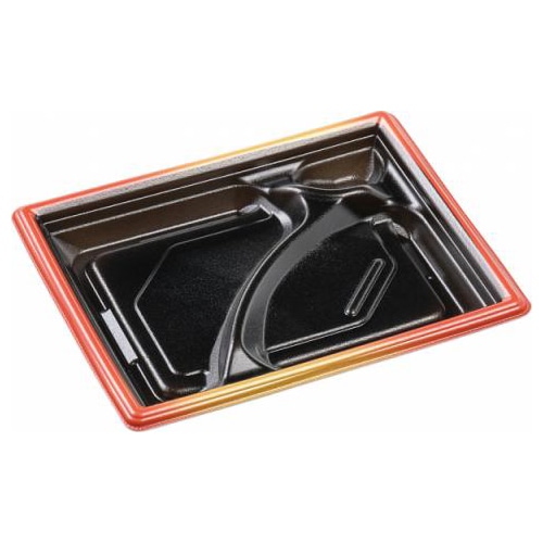 エフピコ 弁当容器　MFPモダン　本体 22-17-1 赤金フチ黒 50枚/袋（ご注文単位12袋）【直送品】