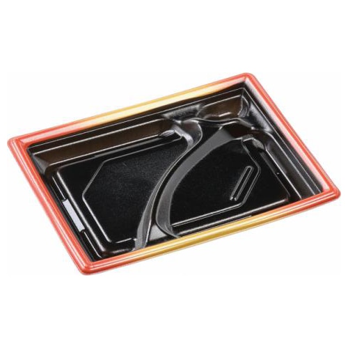 エフピコ 弁当容器　MFPモダン　本体 24-18-1 赤金フチ黒 50枚/袋（ご注文単位12袋）【直送品】