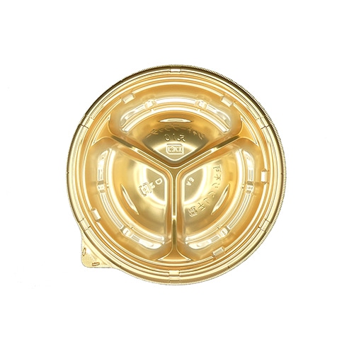 エフピコ オードブル容器　シャトープラッター　本体 丸10 金 25枚/袋（ご注文単位16袋）【直送品】